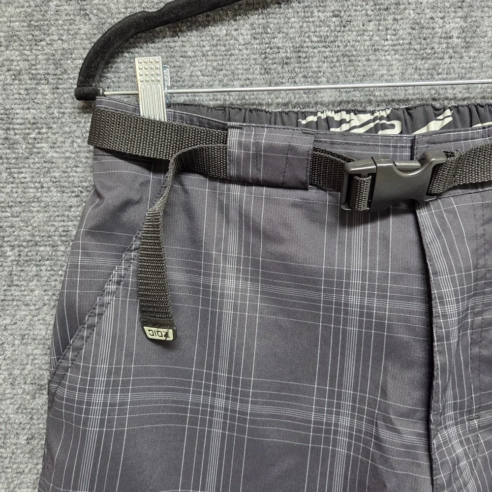 Zoic Shorys Mens Large Black Plaid Guide Shorts Linerless Mountain Bike